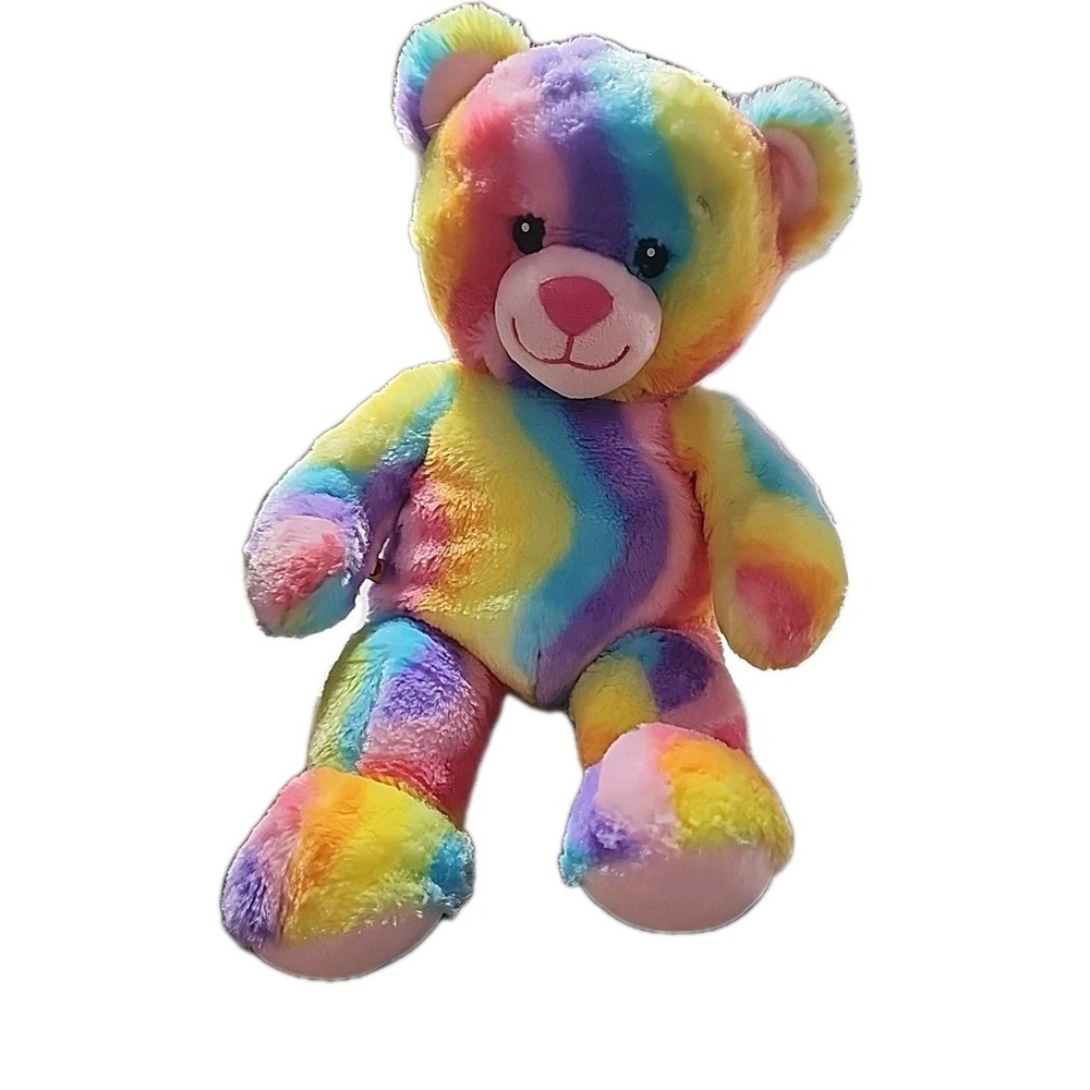 BUILD‎ A BEAR RAINBOW SWIRL TIE DYE BEAR-PLUSH SOFT & CUDDLY 17" TEDDY BEAR